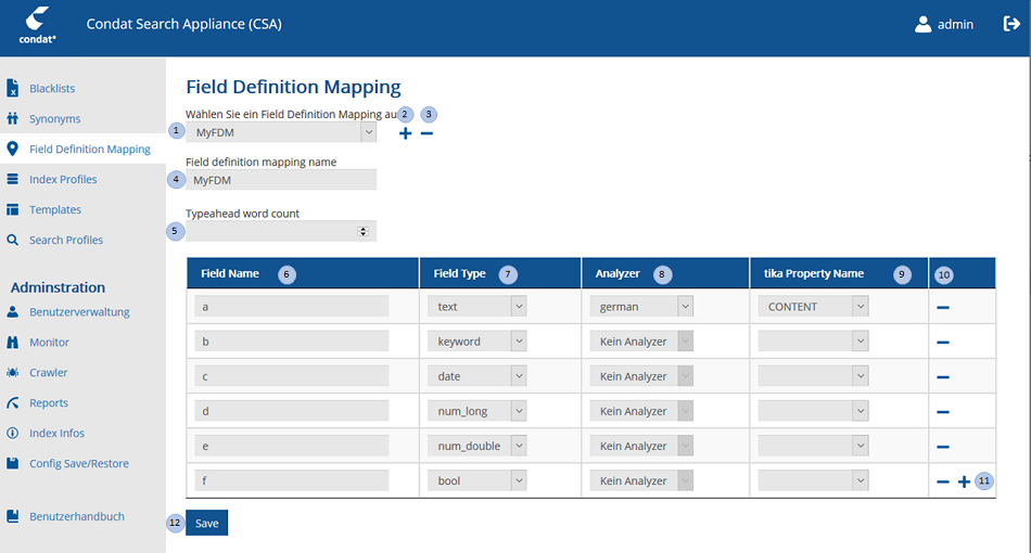 Field Definition Mapping